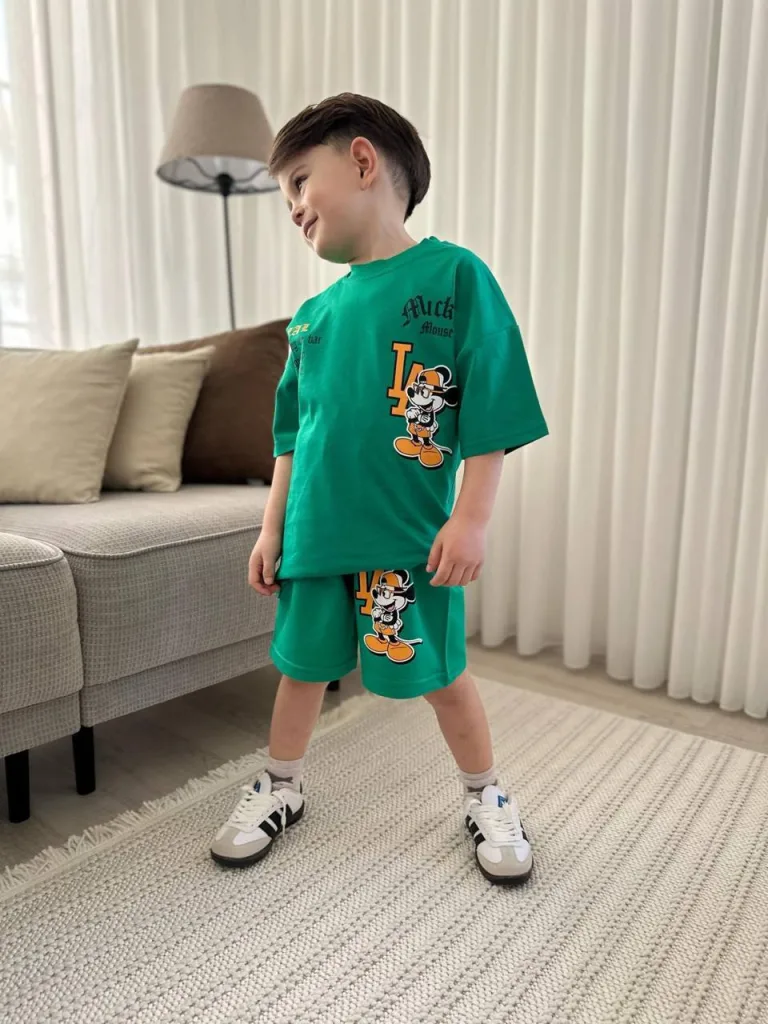 Mickey Mouse Sırt Baskılı İkili Takım - Erkek Çocuk