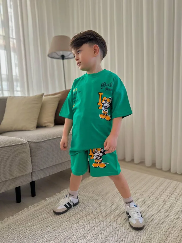 Mickey Mouse Sırt Baskılı İkili Takım - Erkek Çocuk