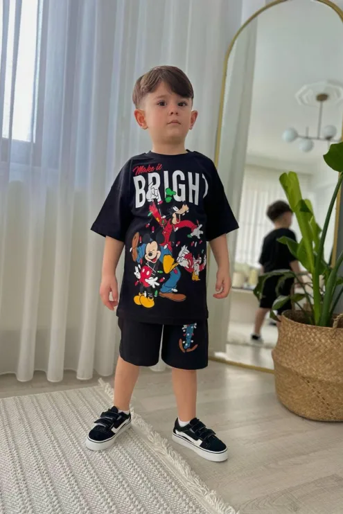 Bright Baskılı Şortlu Takım - Erkek Çocuk