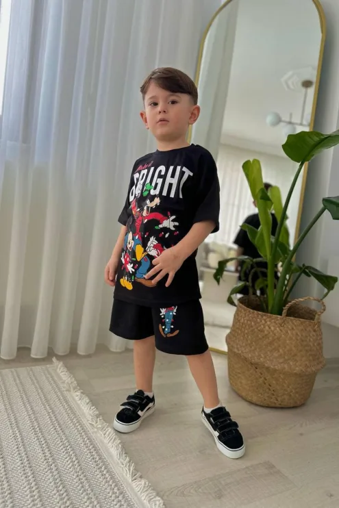 Bright Baskılı Şortlu Takım - Erkek Çocuk