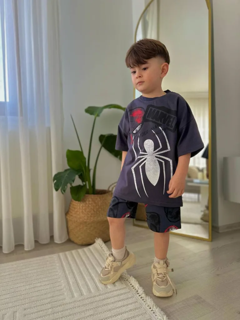 Marvel Spider-Man Baskılı İkili Takım - Erkek Çocuk