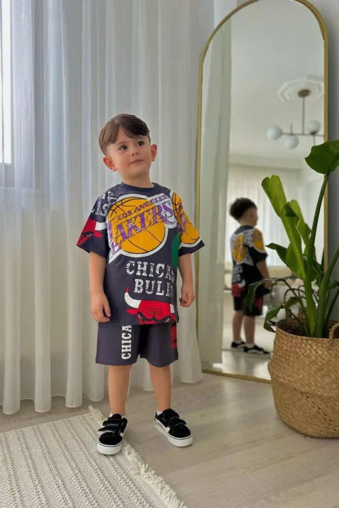 Lakers Baskılı Şortlu Takım - Erkek Çocuk Lakers Baskılı Şortlu Takım - Erkek Çocuk