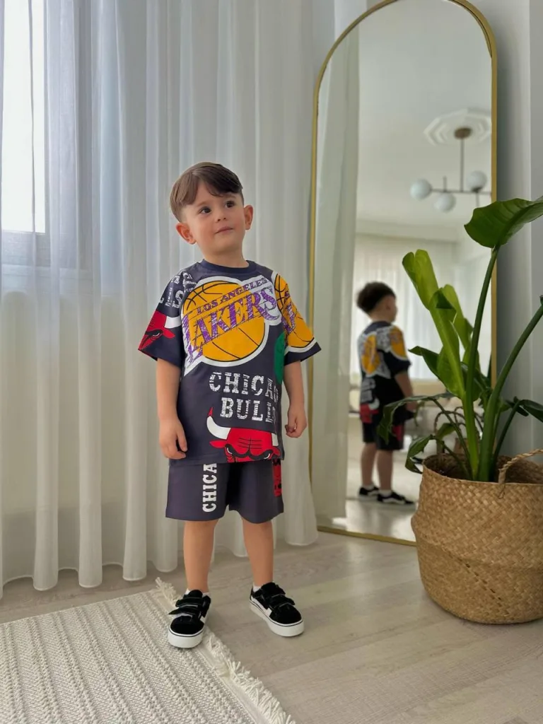 Lakers Baskılı Şortlu Takım - Erkek Çocuk