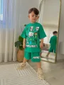 Minecraft Baskılı İkili Takım Yeşil - Erkek Çocuk